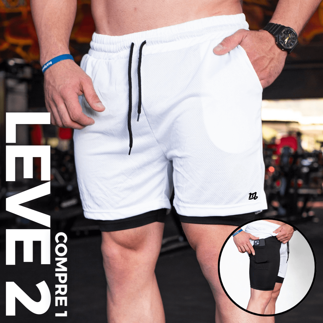 Kit Shorts de Compressão Masculino MENDZ - COMPRE 1 LEVE 2